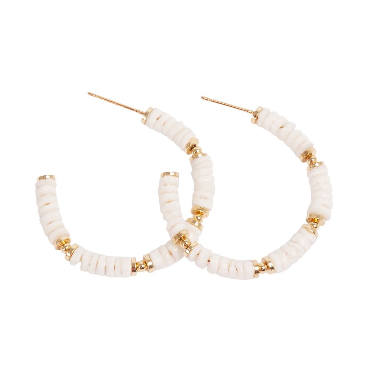Øreringer med hvite beads - A&C Oslo - Design Collection