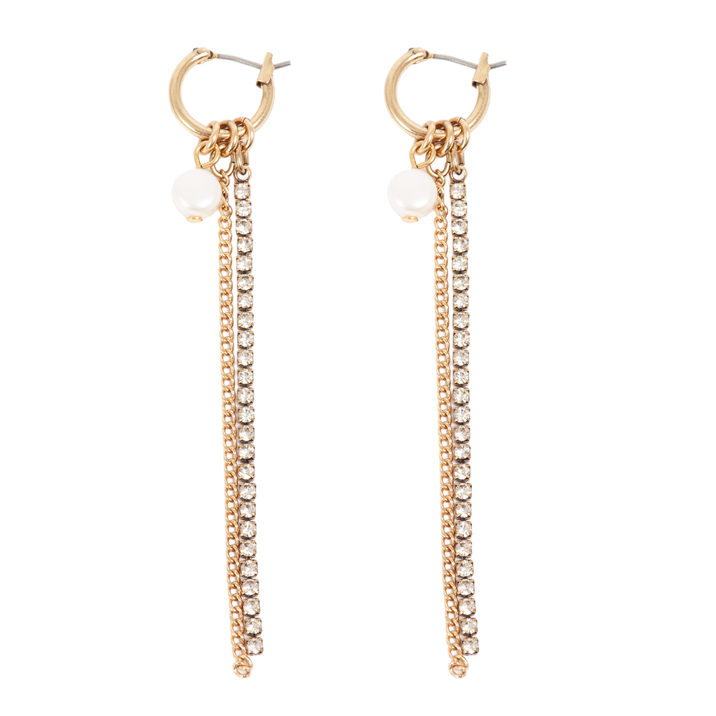 Lange øredobber med ferskvannsperle, G - A&C Oslo - Design Collection