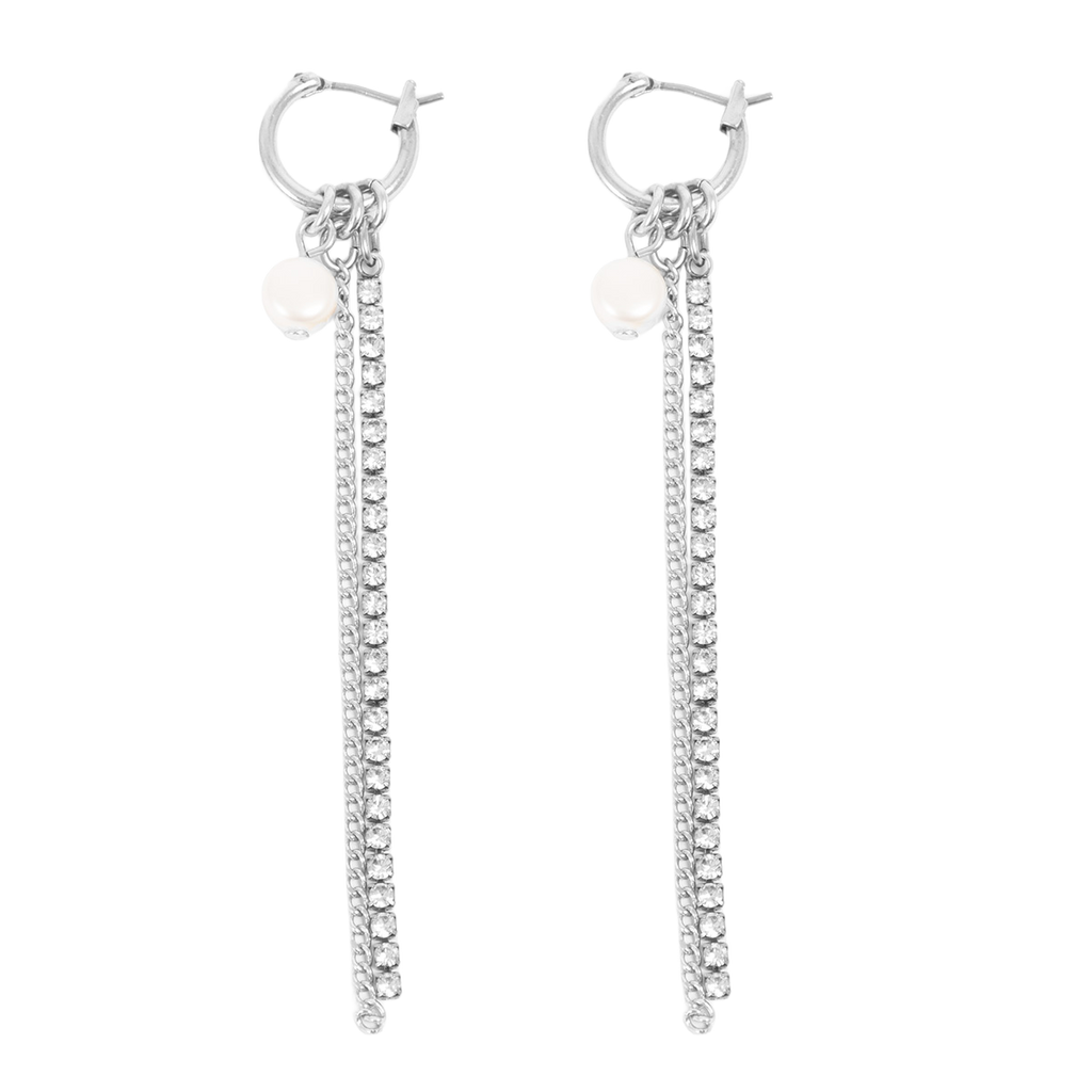 Lange øredobber med ferskvannsperle, S - A&C Oslo - Design Collection