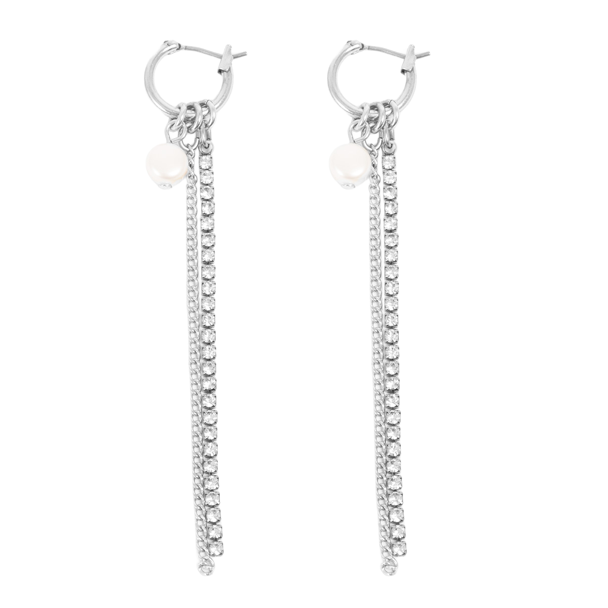 Lange øredobber med ferskvannsperle, S - A&C Oslo - Design Collection