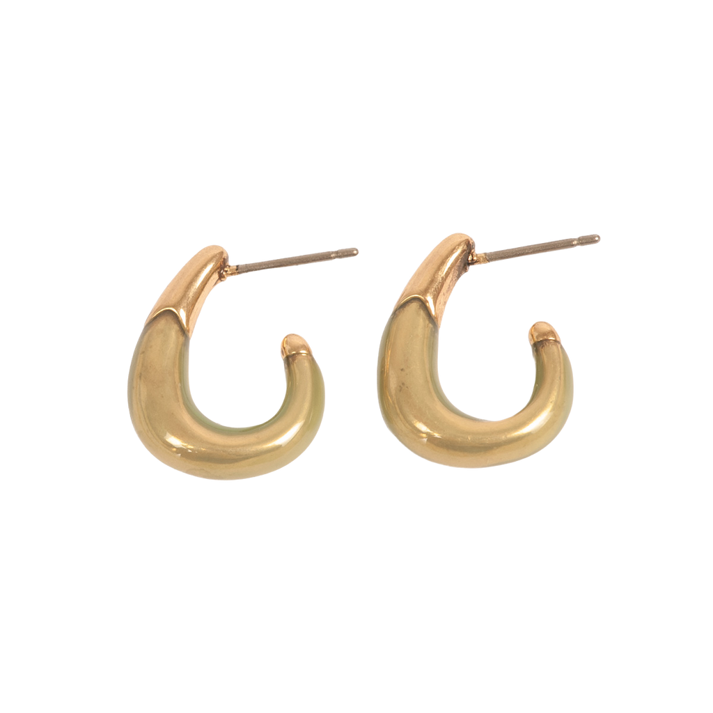 Små øreringer, grønn, Organic Enamel - A&C Oslo - Design Collection