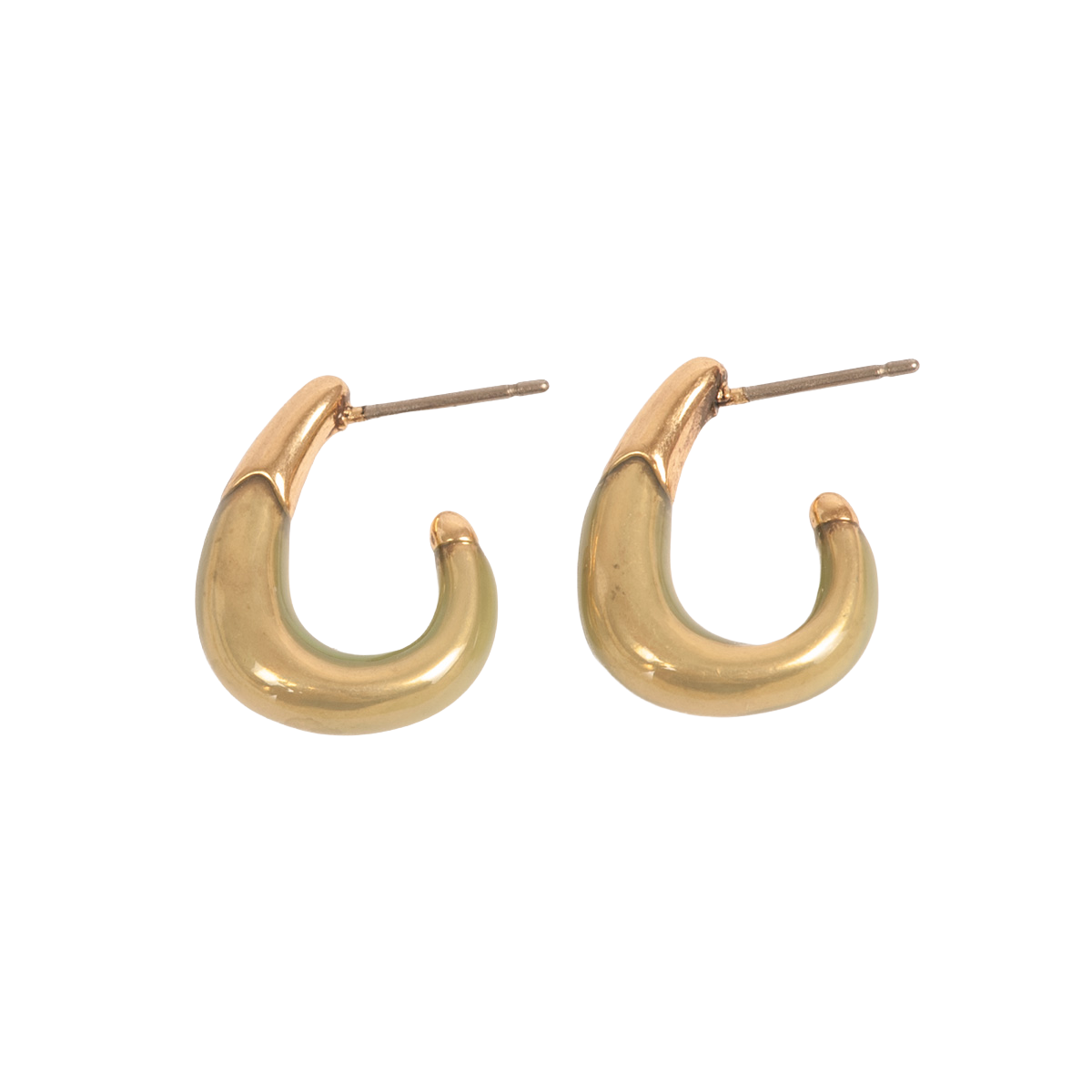 Små øreringer, grønn, Organic Enamel - A&C Oslo - Design Collection