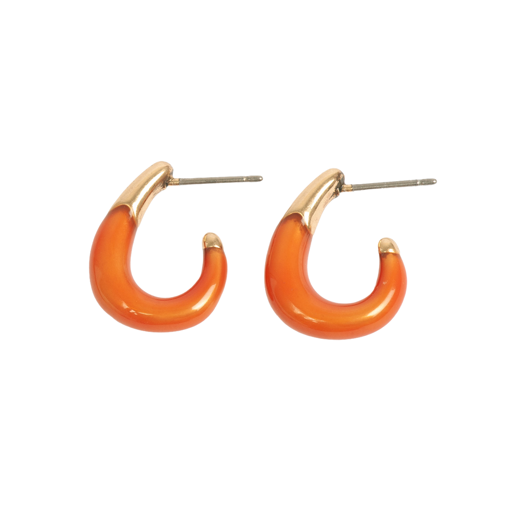 Små øreringer, oransje, Organic Enamel - A&C Oslo - Design Collection