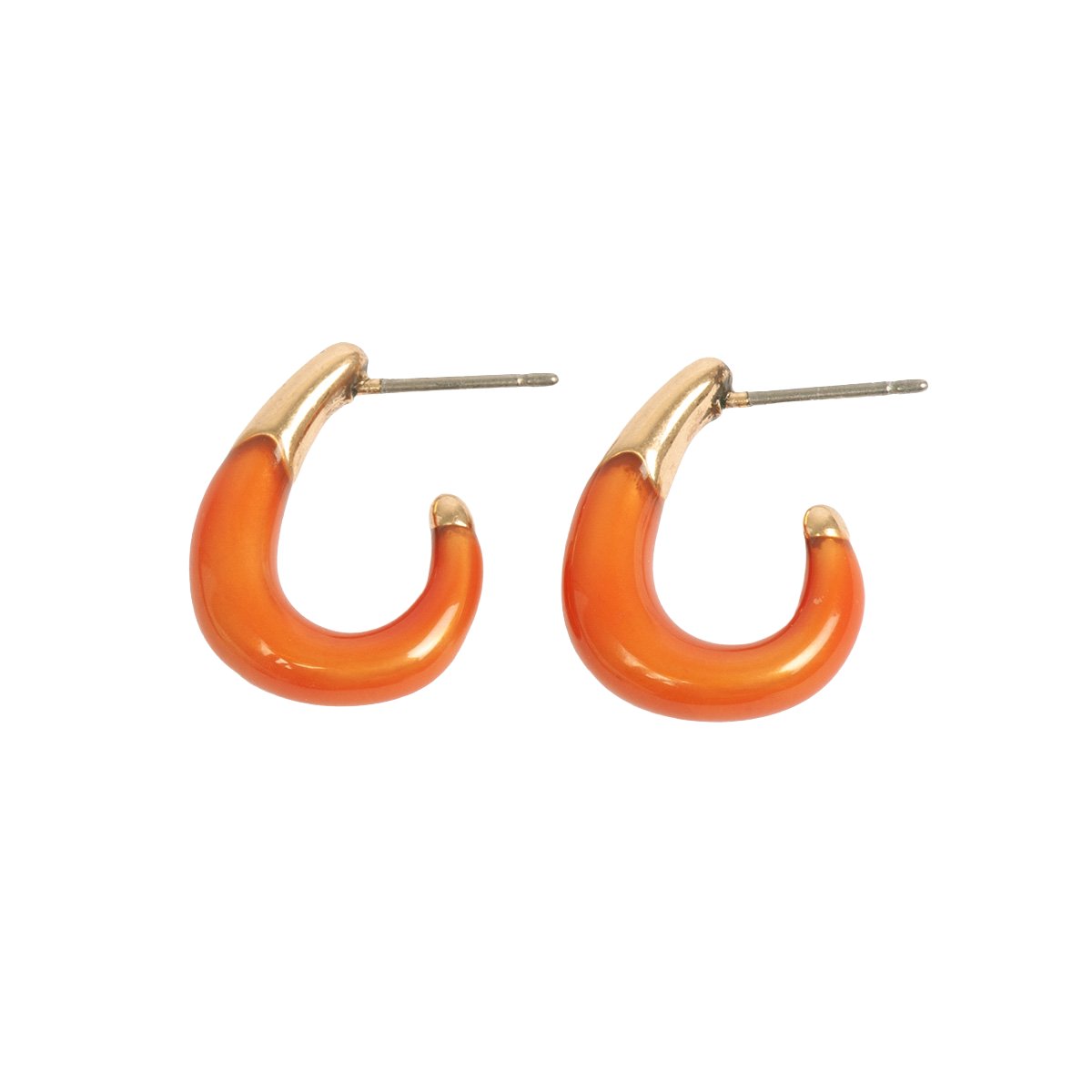 Små øreringer, oransje, Organic Enamel - A&C Oslo - Design Collection
