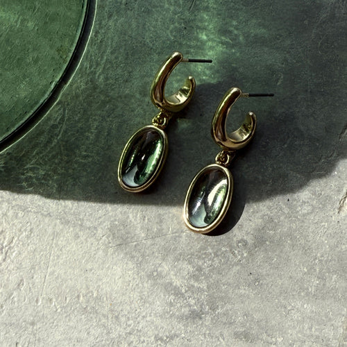Øredobber, olive, Liquid G - A&C Oslo - Design Collection_2