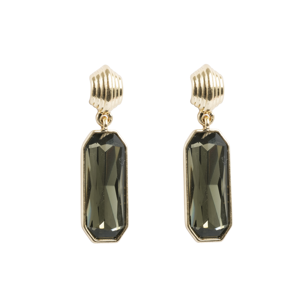 Lange øredobber, olive, Grace G - A&C Oslo - Design Collection