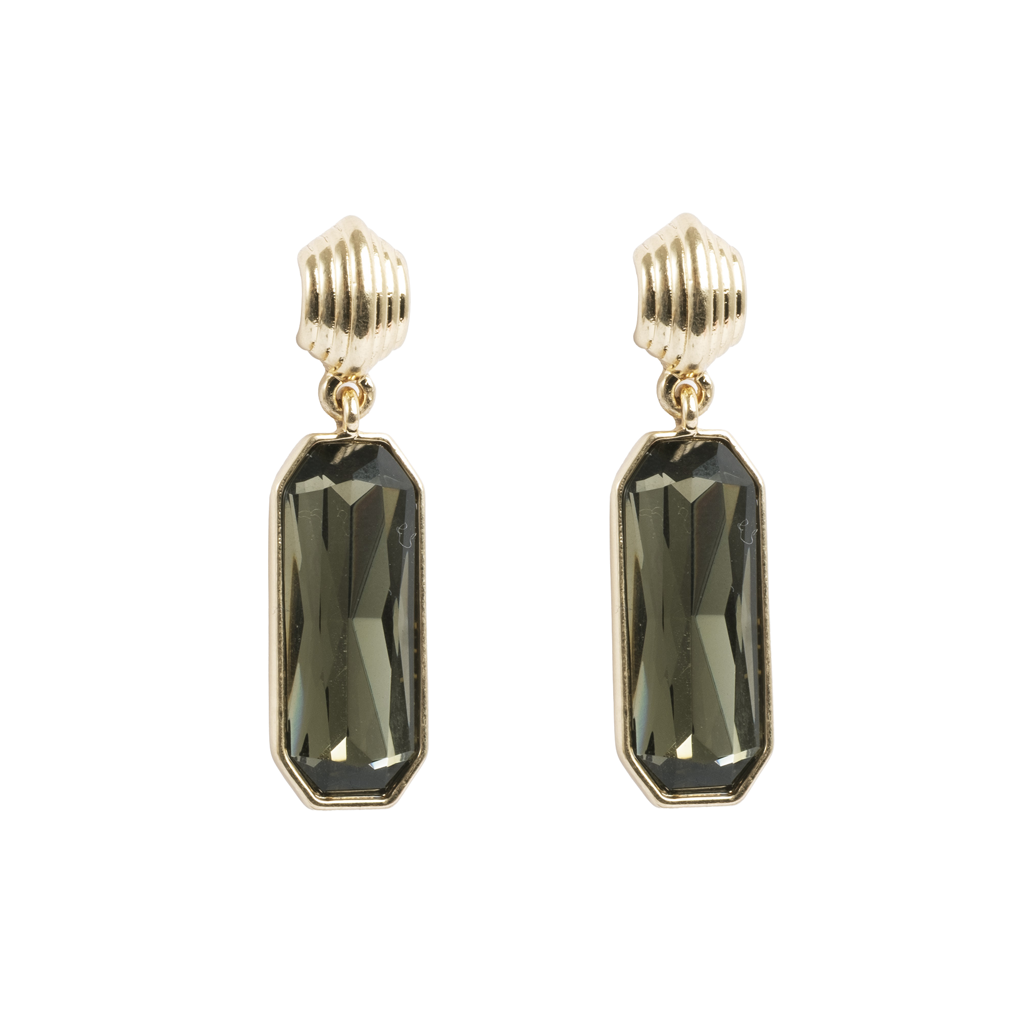 Lange øredobber, olive, Grace G - A&C Oslo - Design Collection