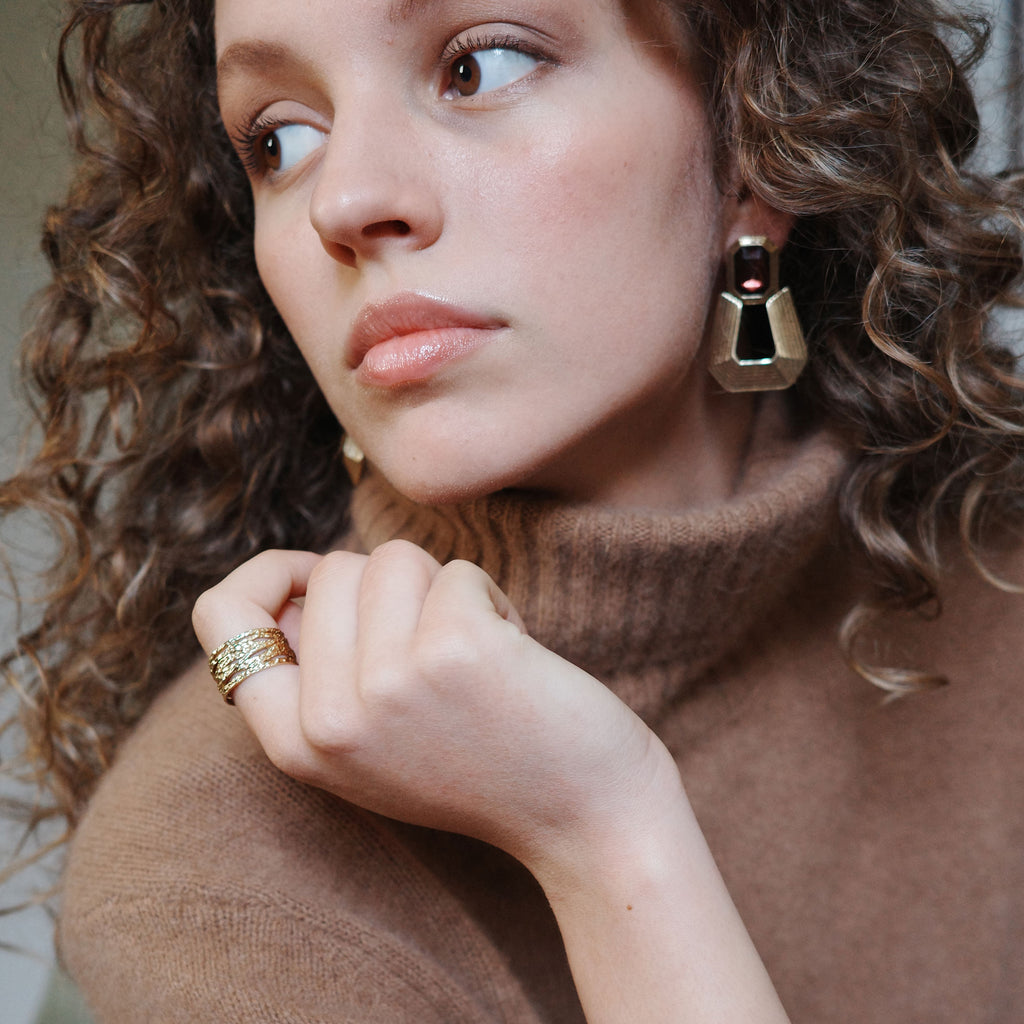 Statement-øredobber, burgundy, Grace G - A&C Oslo - Design Collection_2