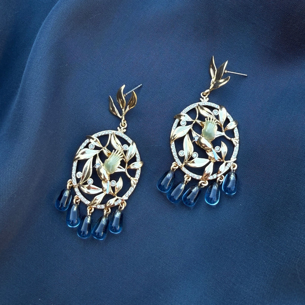 Statement-øredobber, Blue Tit - A&C Oslo - Design Collection_2