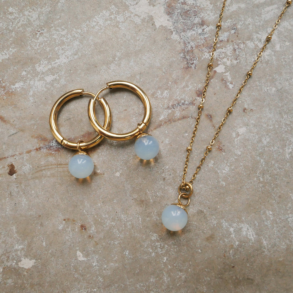 Øreringer, moonstone - A&C Oslo - Pure Steel_2