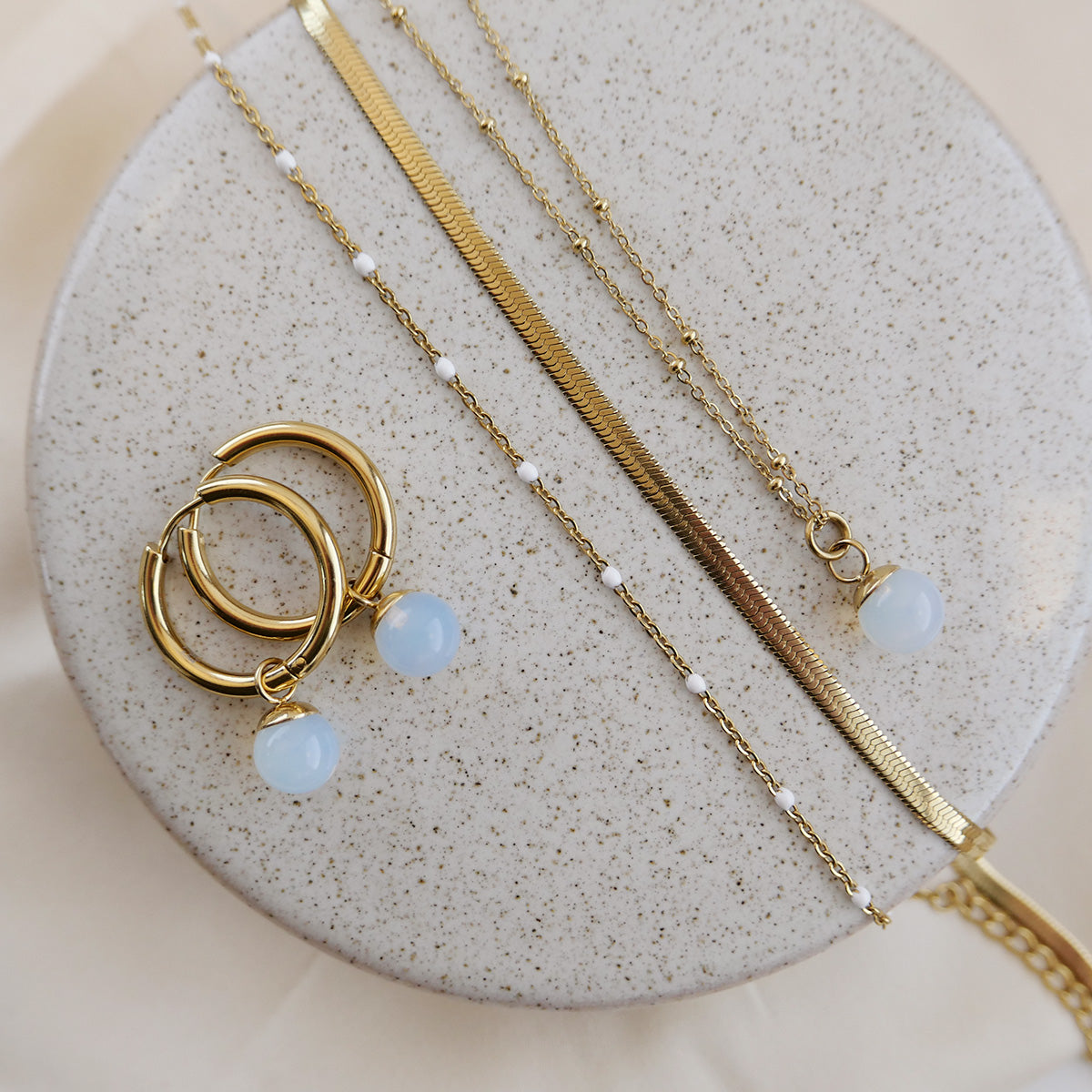 Øreringer, moonstone - A&C Oslo - Pure Steel_5