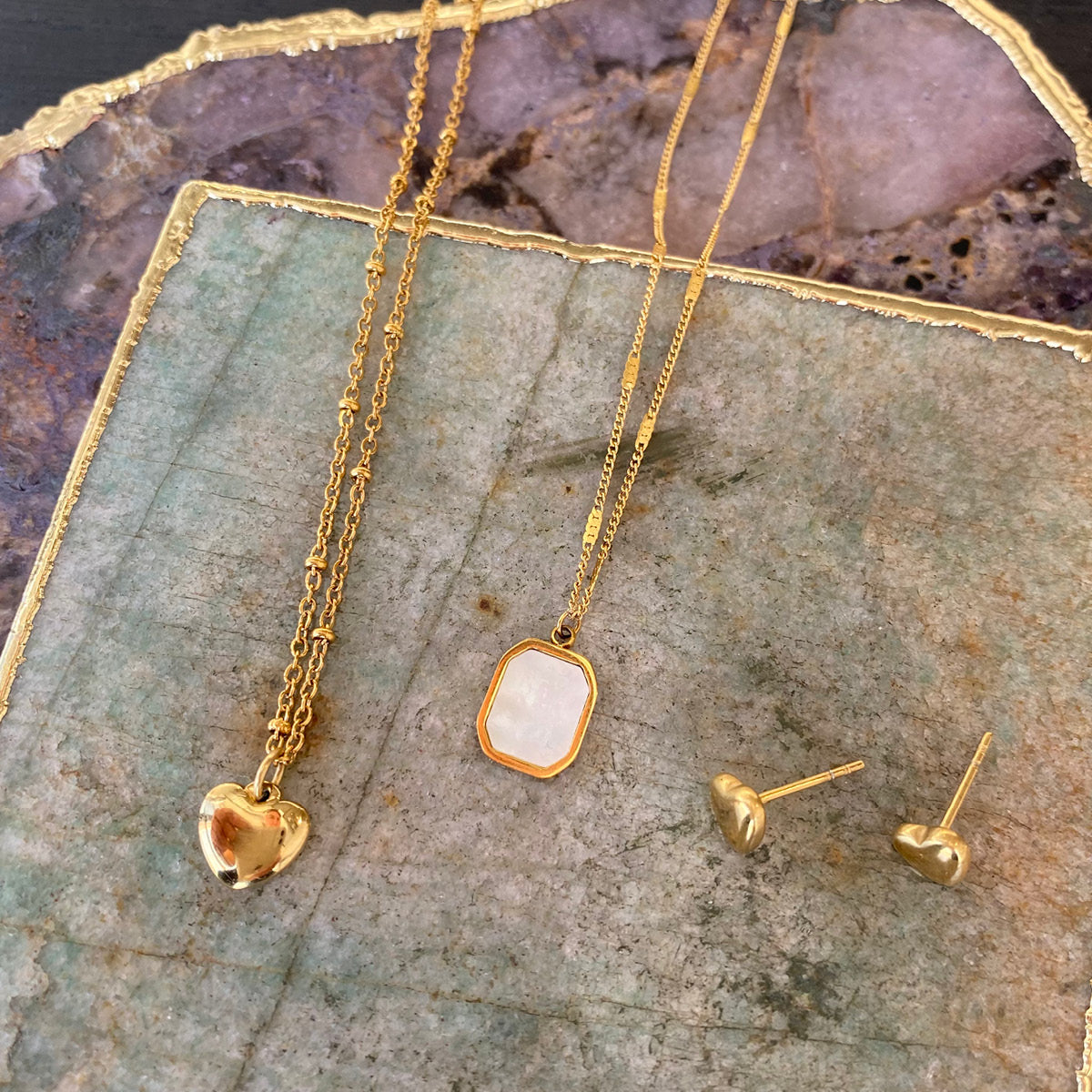 Små øredobber med hjerte, Steel G_2