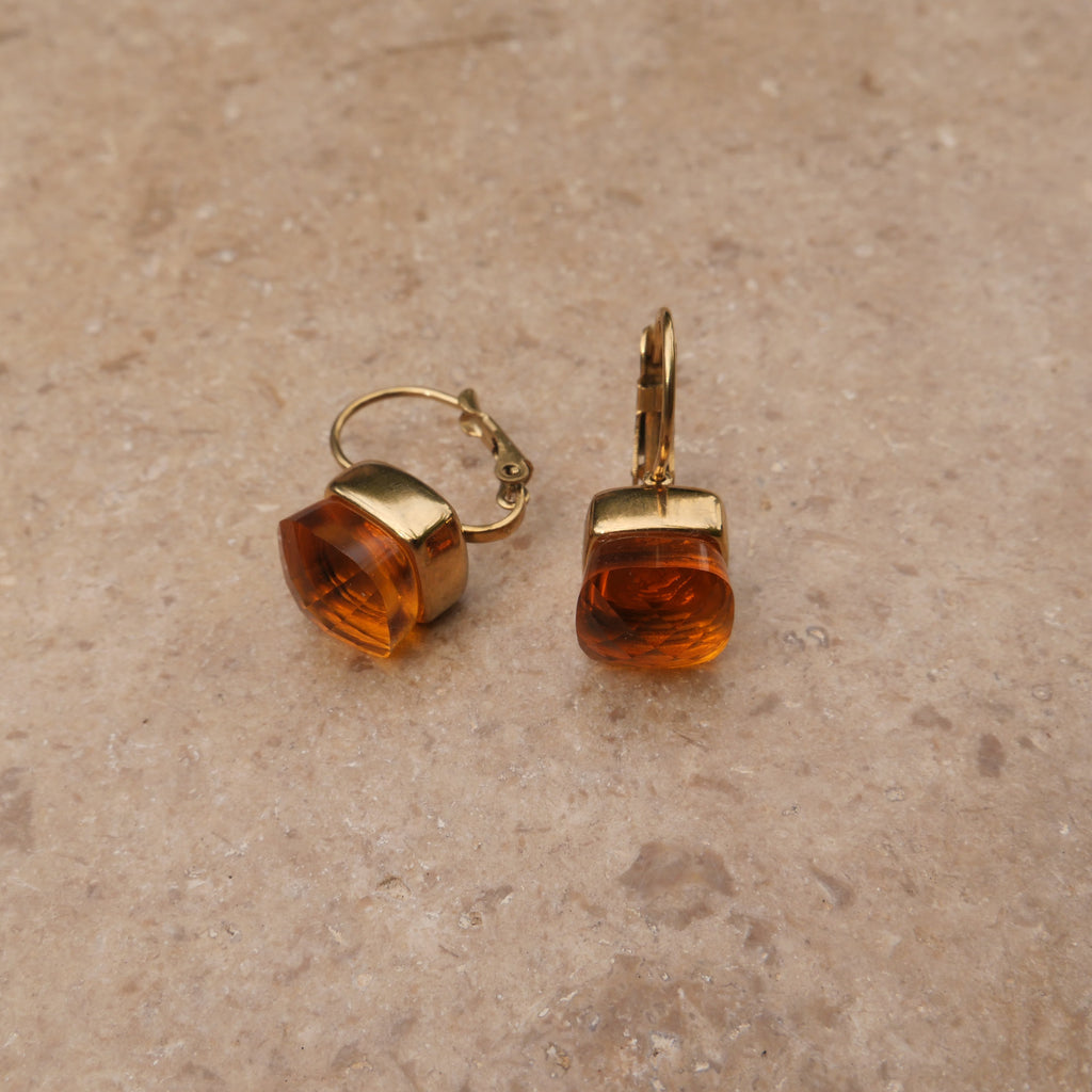Øredobber, Steel Glass, Topaz_4