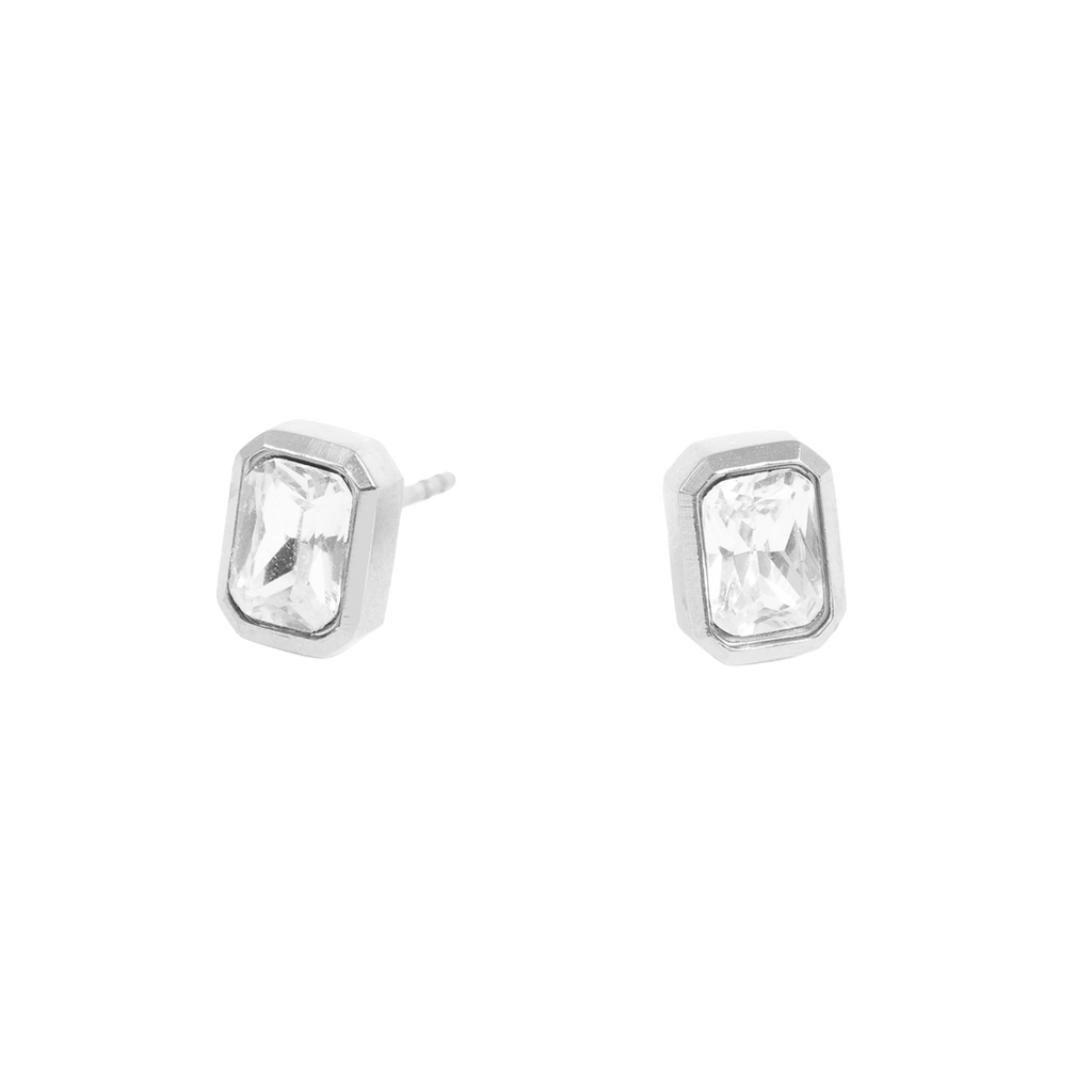 Små øredobber, crystal, Steel