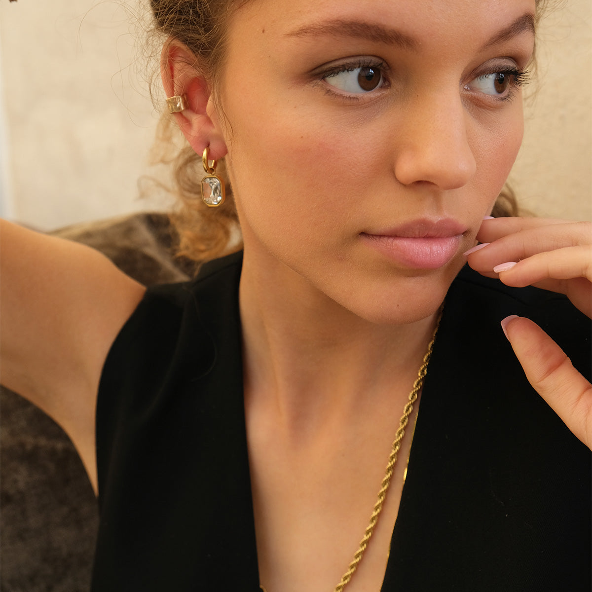 Statement-øreringer krystallsten, G - A&C Oslo - Pure Steel_3