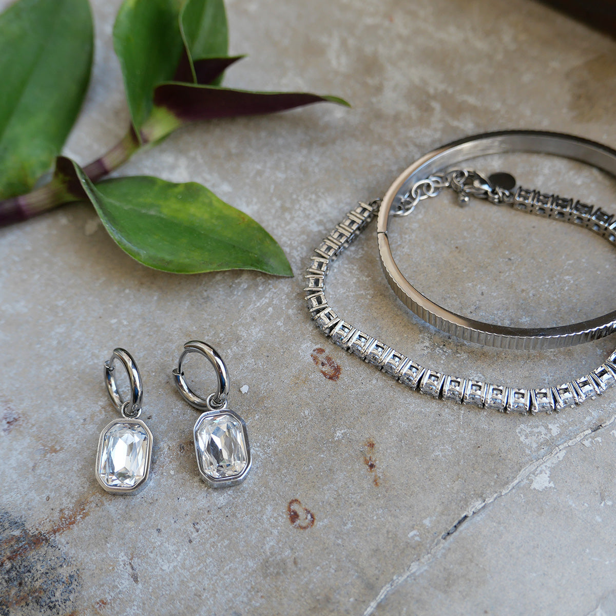 Statement-øreringer krystallsten, S - A&C Oslo - Pure Steel_3