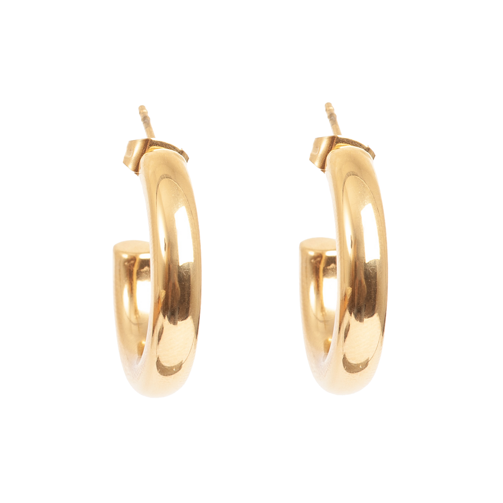 Chunky øreringer, 24 mm, Steel G