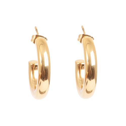 Chunky øreringer, 24 mm, Steel G