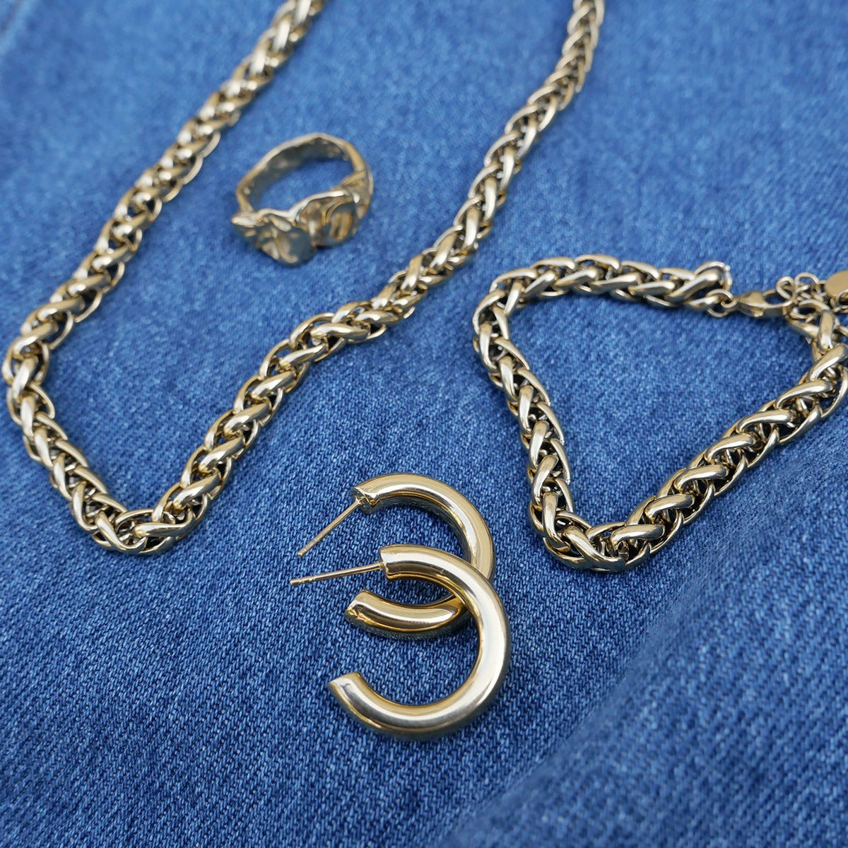 Chunky øreringer, 24 mm, Steel G_4