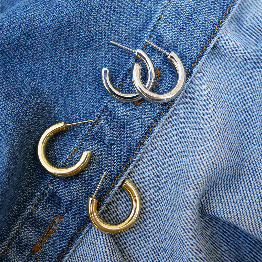 Chunky øreringer, 24 mm, Steel_4