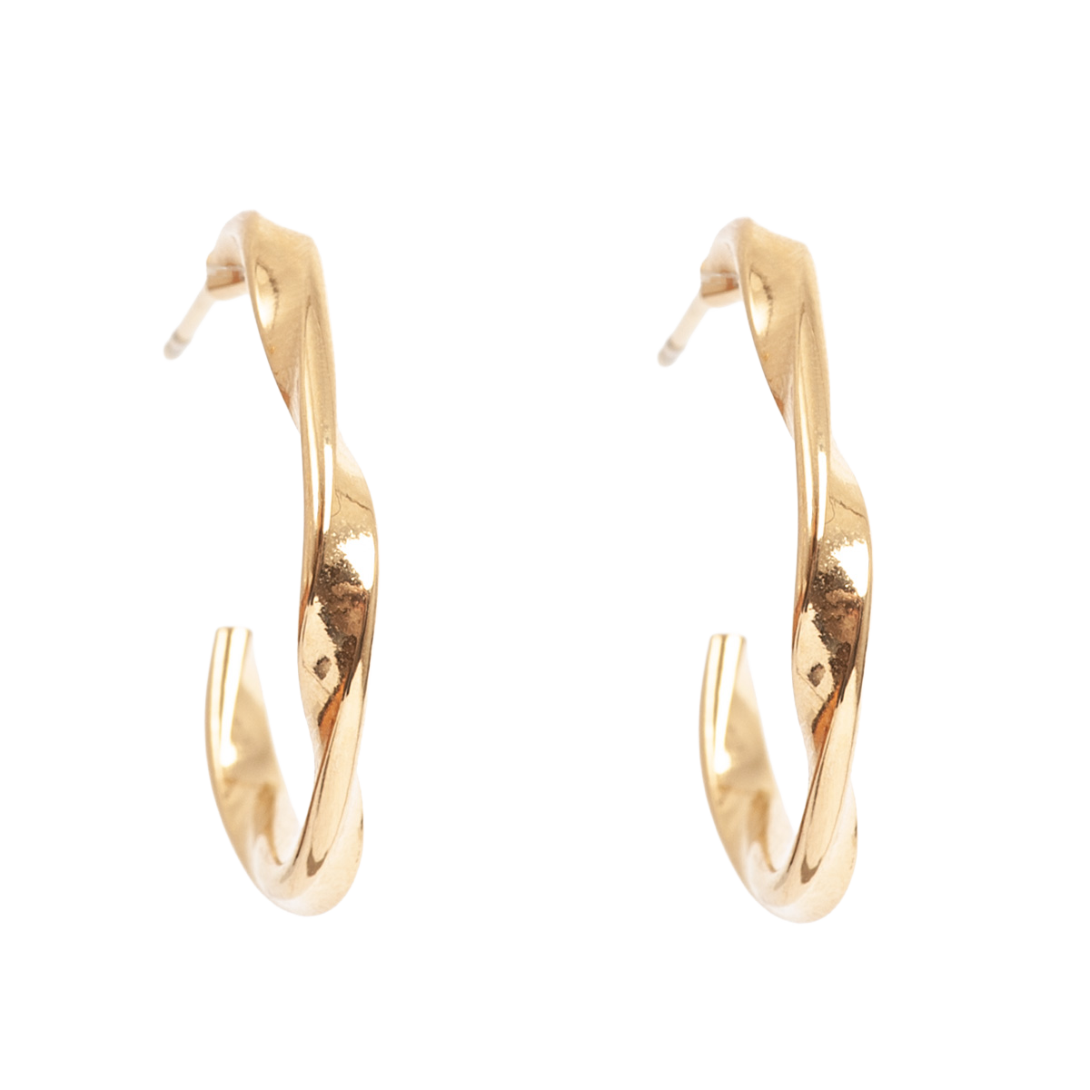 Øreringer, crinkle, 25 mm, Steel G