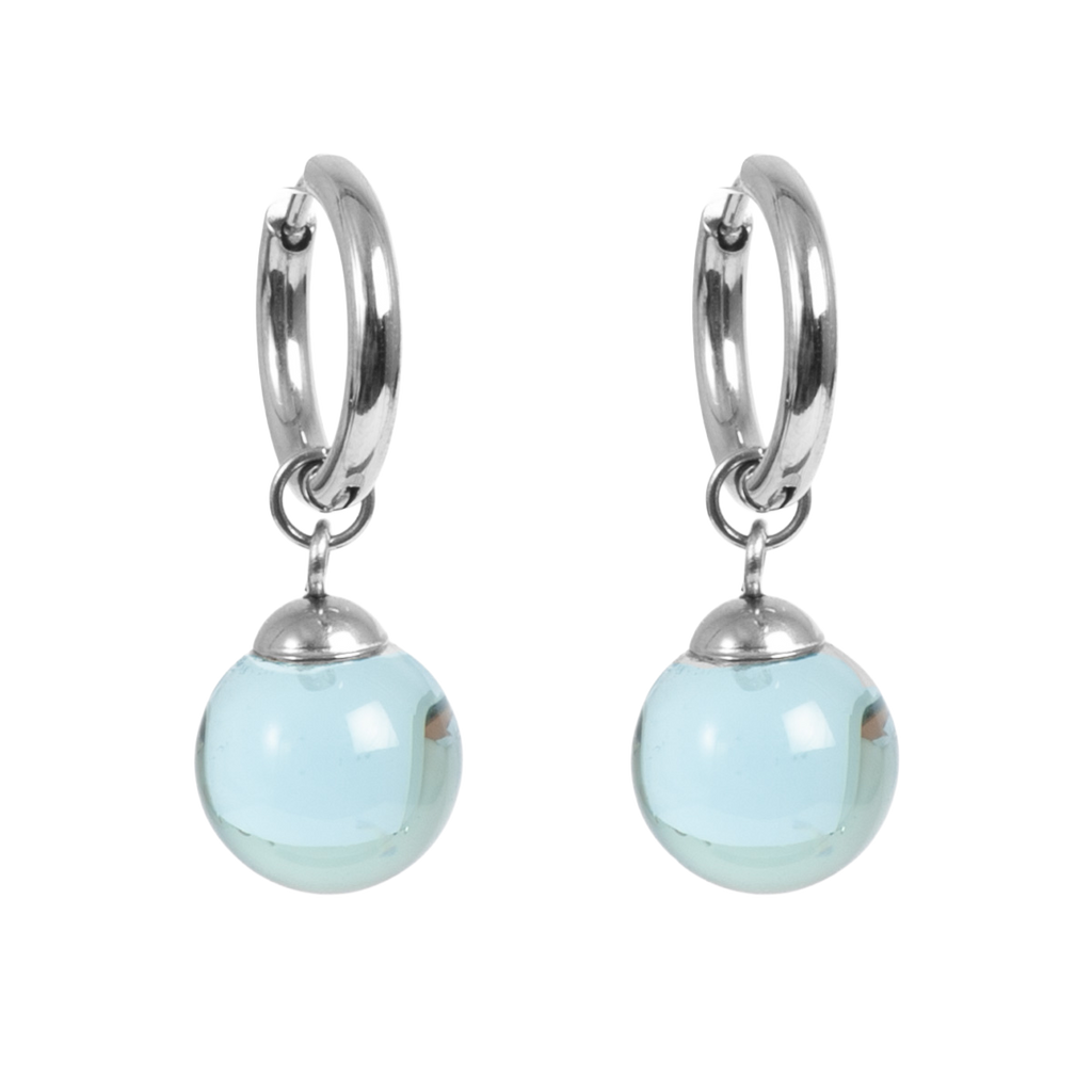 Hoops med glasskule, sky blue, S - A&C Oslo - Pure Steel