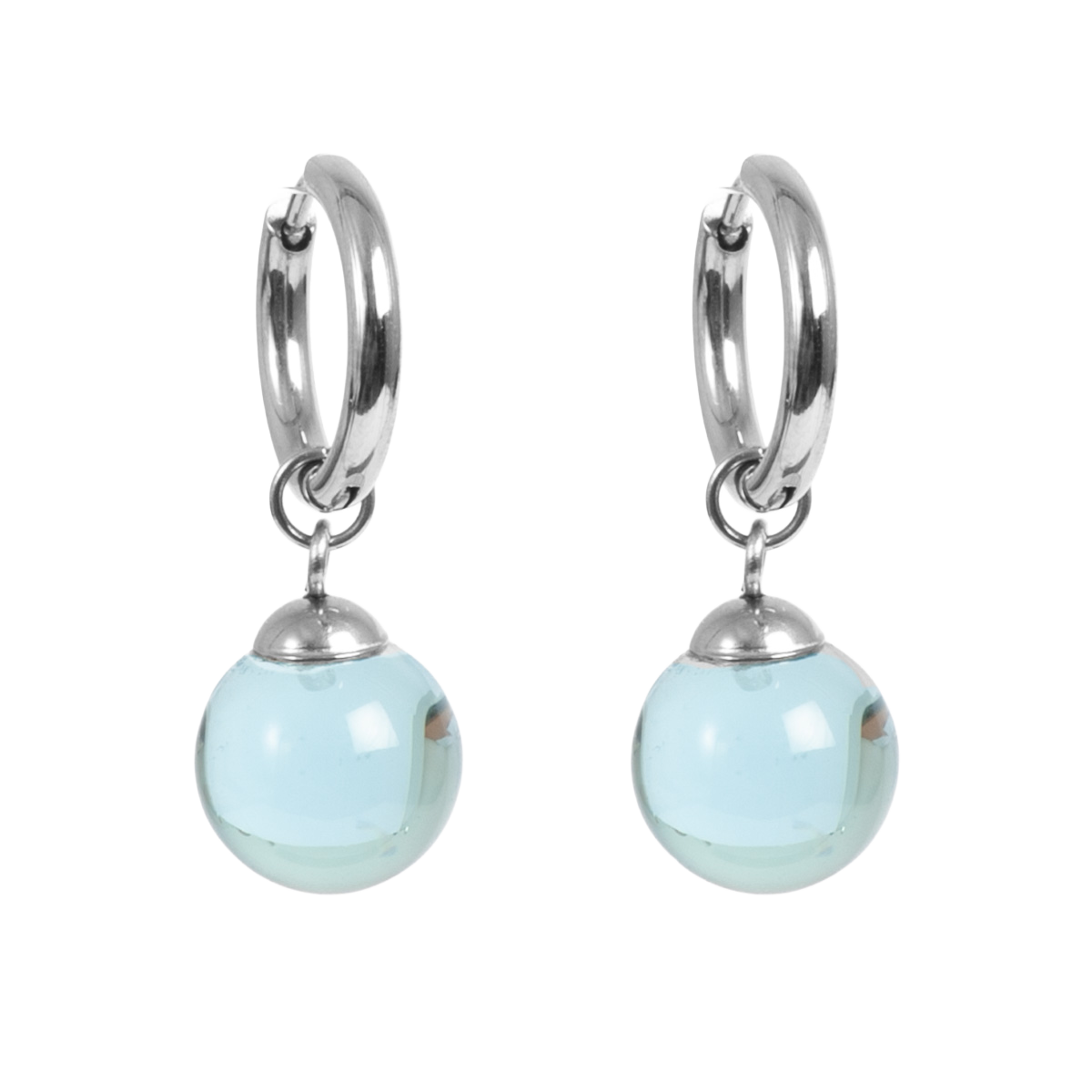 Hoops med glasskule, sky blue, S - A&C Oslo - Pure Steel