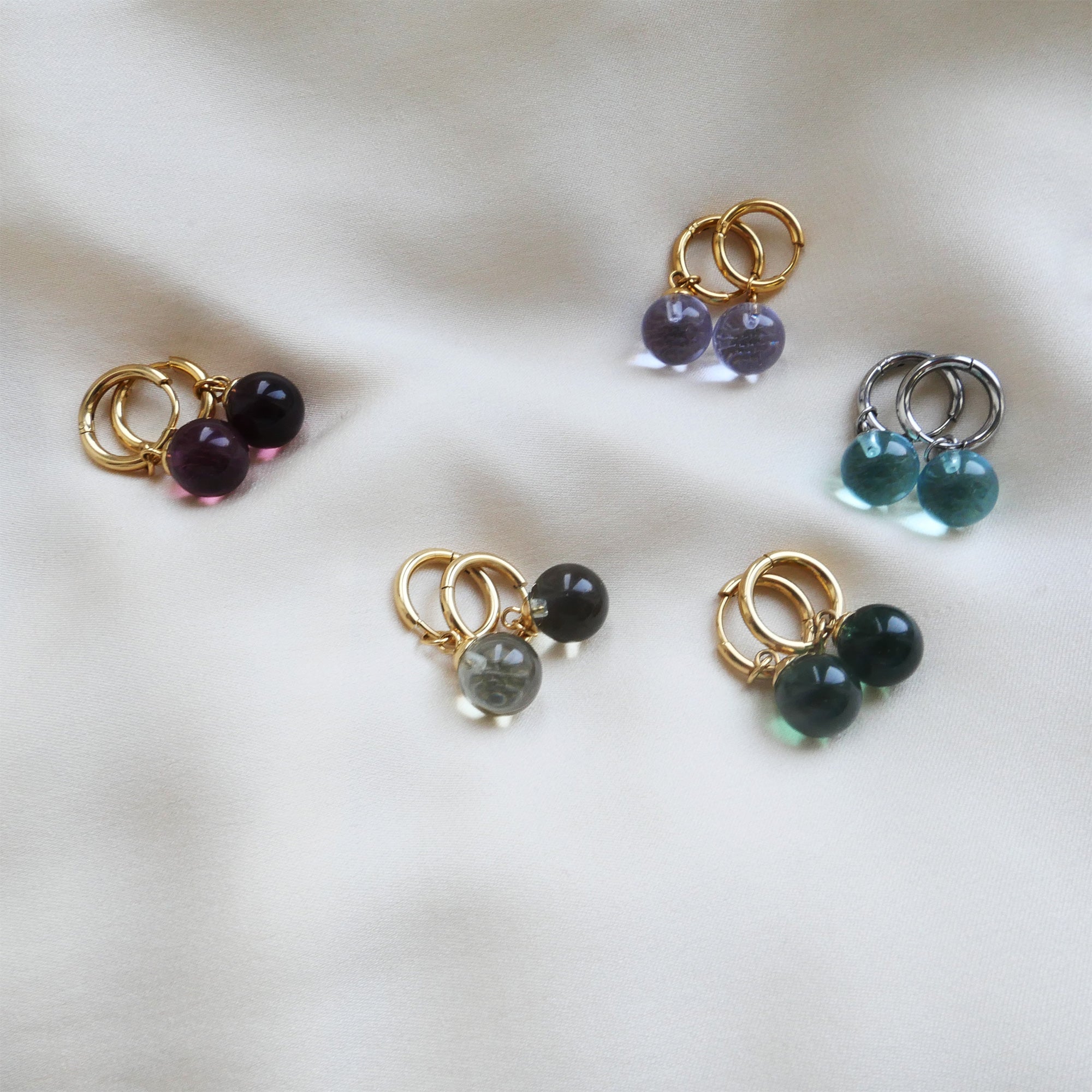 Hoops med glasskule, green, G