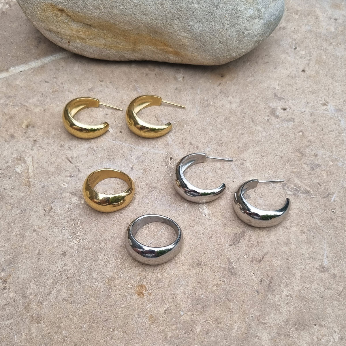 Øreringer 24 mm, Steel G_4