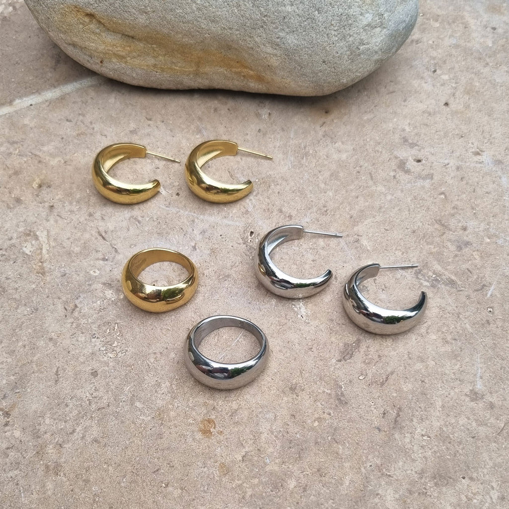 Øreringer 24 mm, Steel S_4