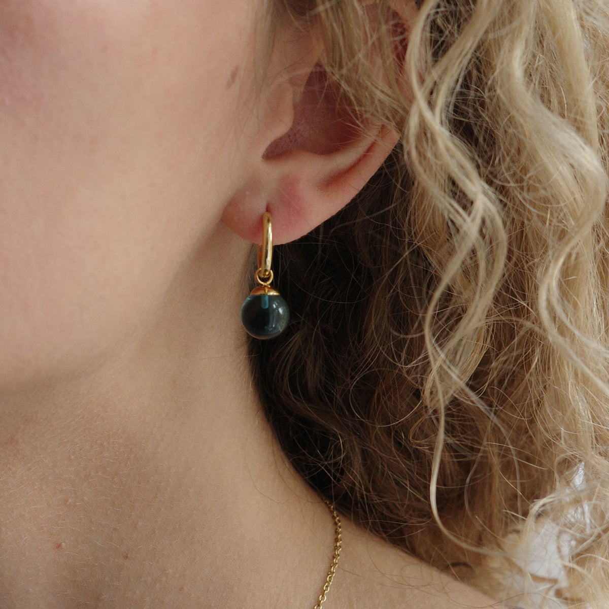 Hoops med glasskule, blue, G
