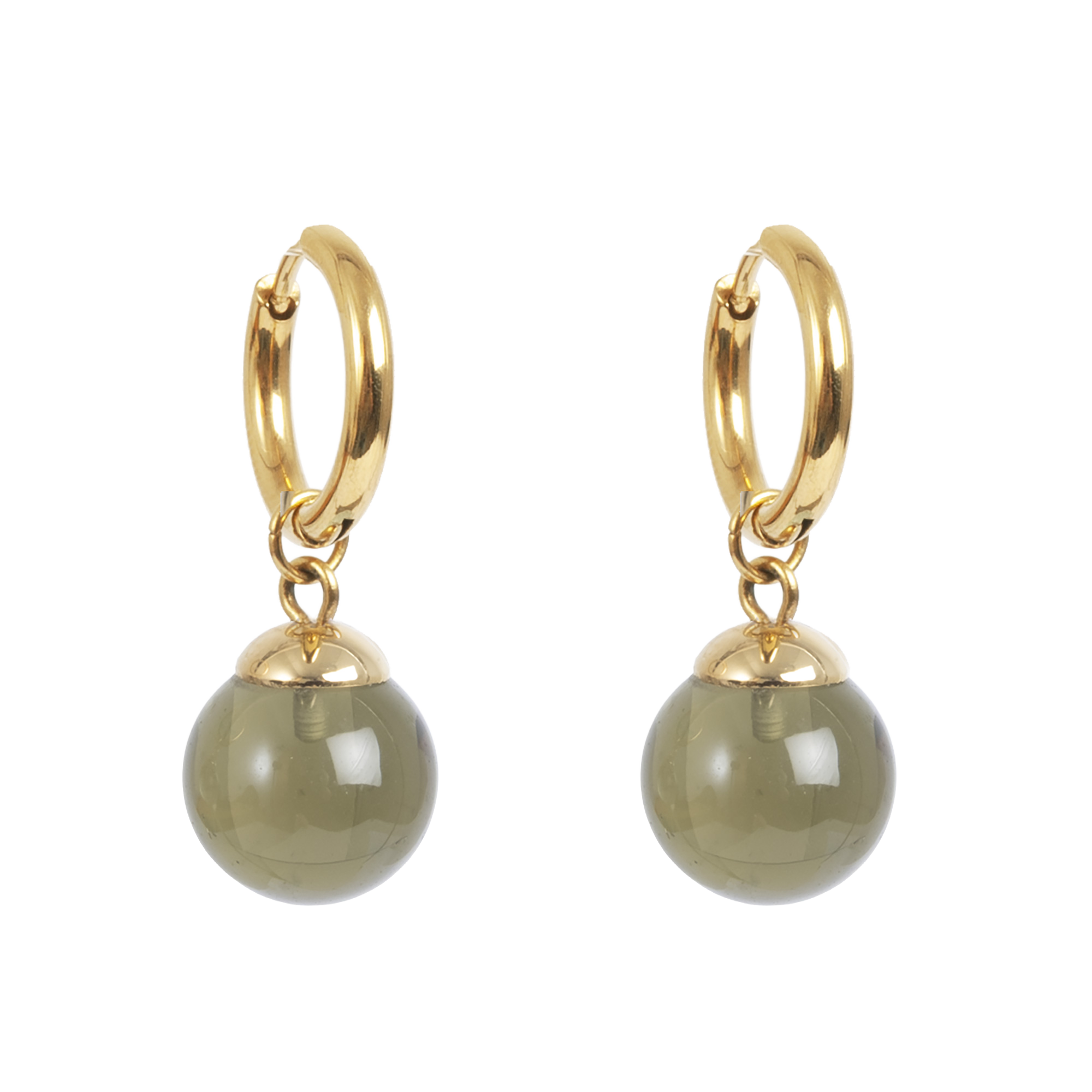 Hoops med glasskule, olive, G
