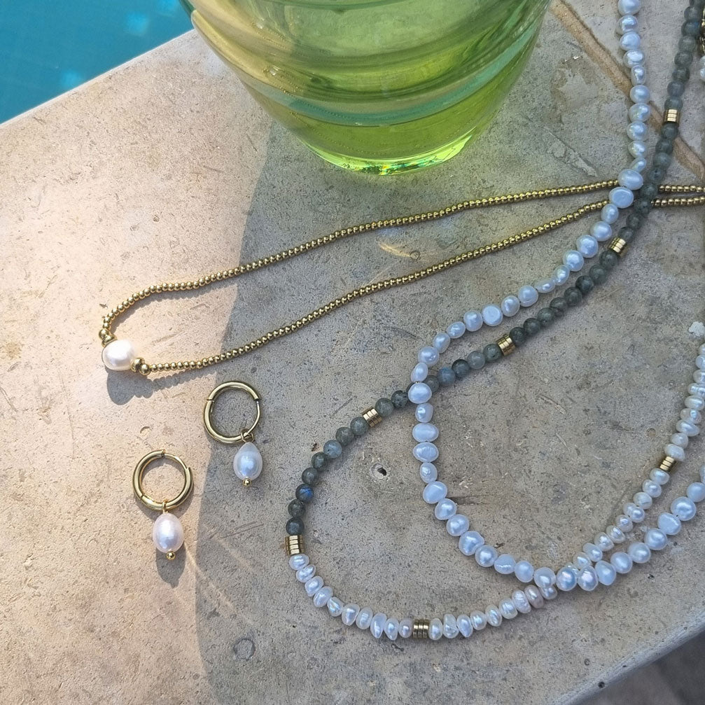 Øreringer med ferskvannsperle, G - A&C Oslo - Pure Steel_4