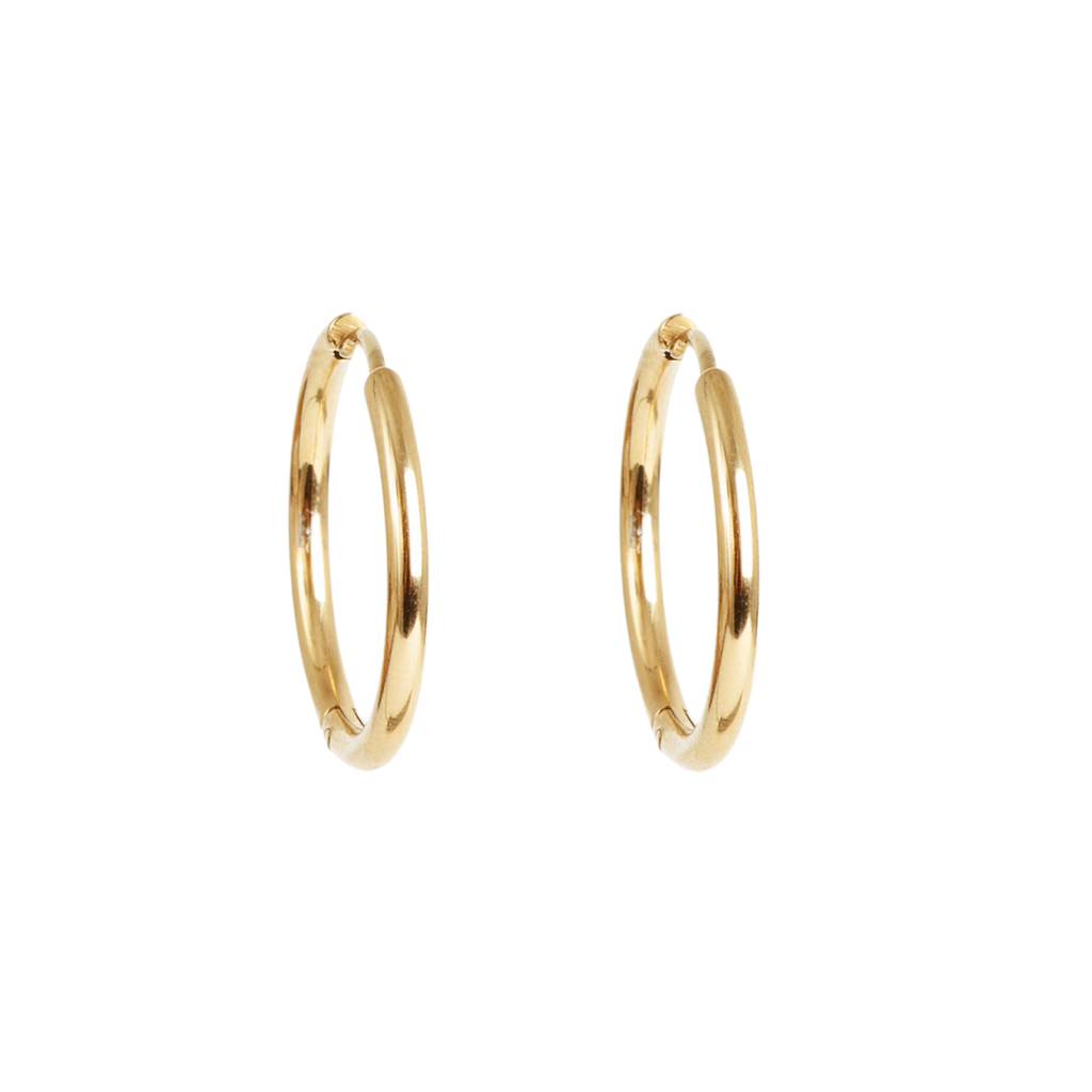 Små øreringer, 14 mm, Pure Steel G