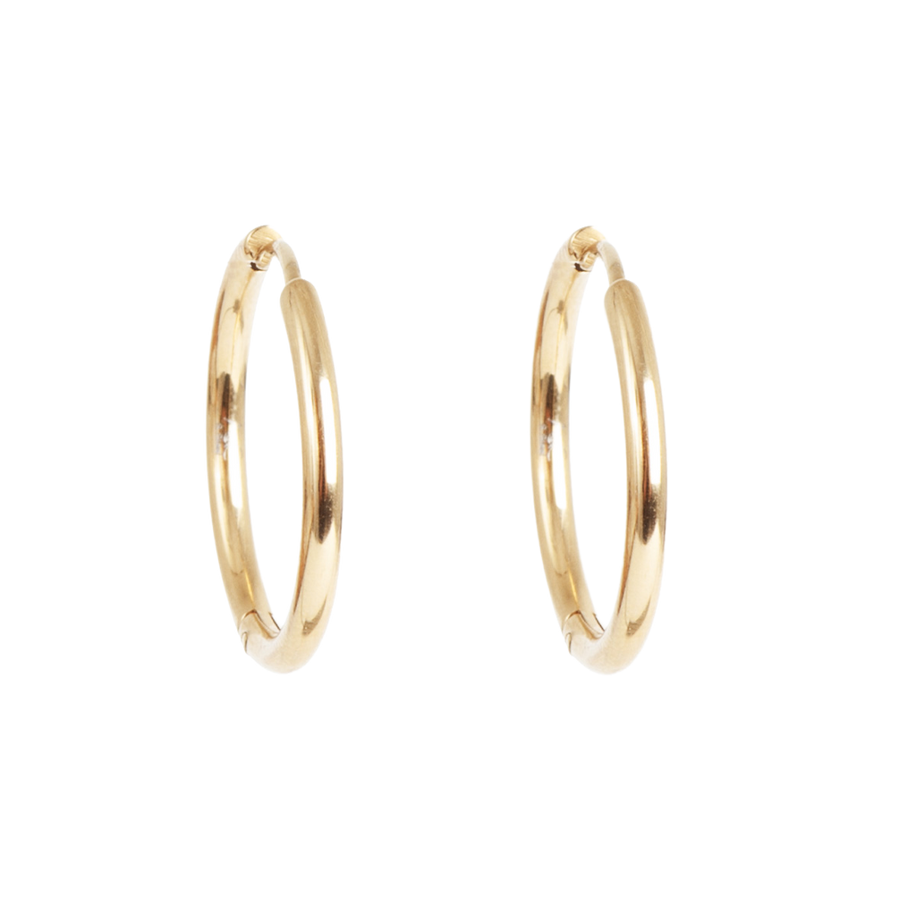 Medium øreringer, 20 mm, Pure Steel G