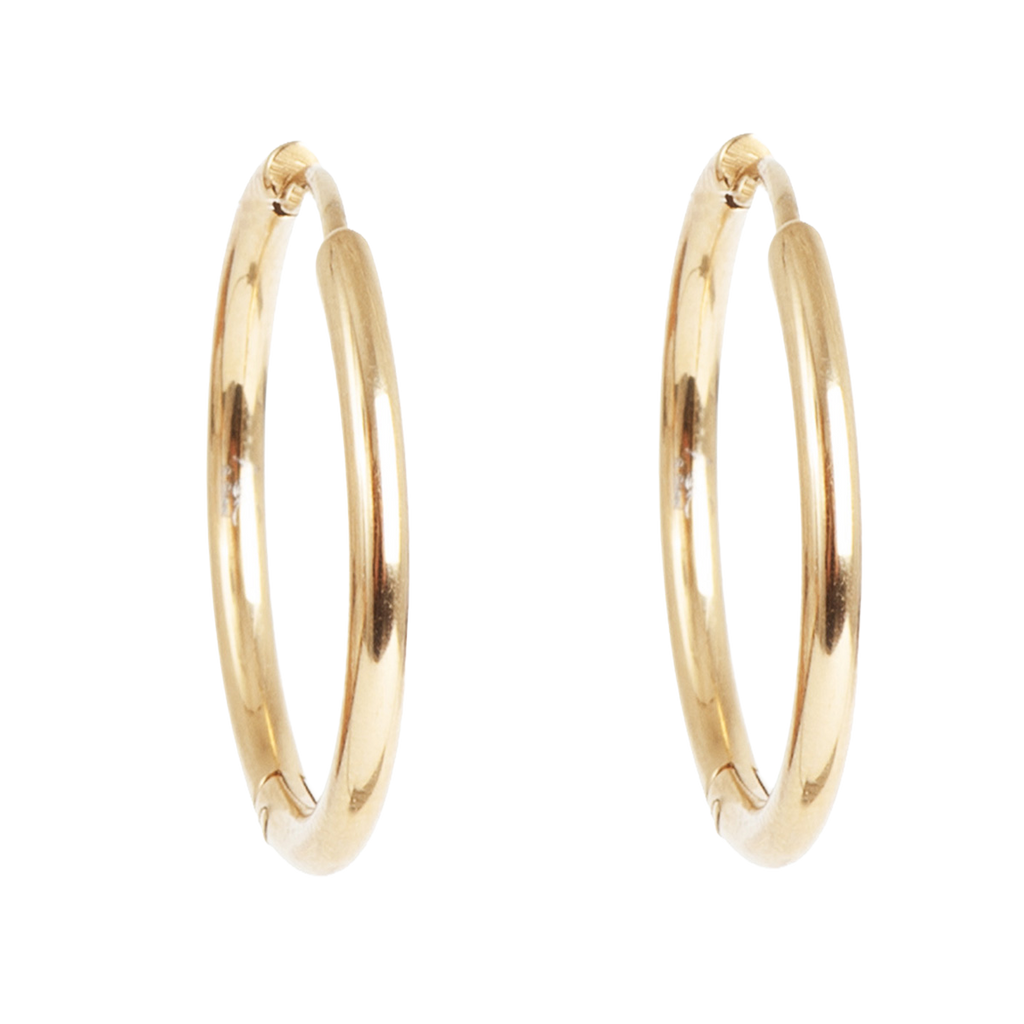 Medium øreringer, 25 mm, Pure Steel G
