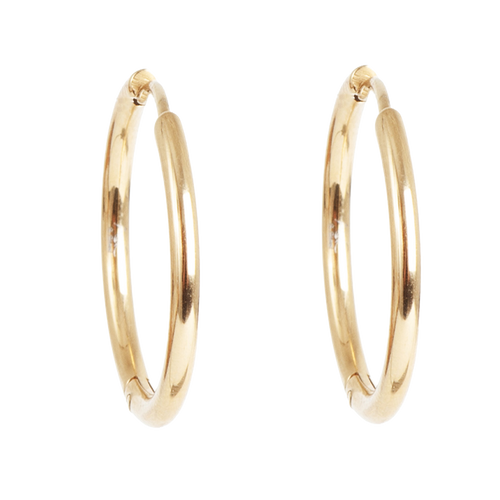 Medium øreringer, 25 mm, Pure Steel G