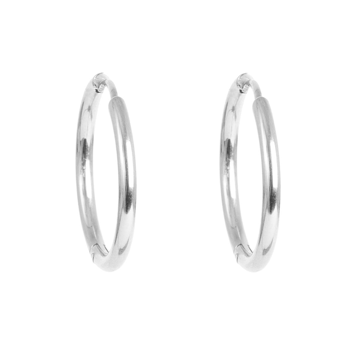 Medium øreringer, 20 mm, Pure Steel