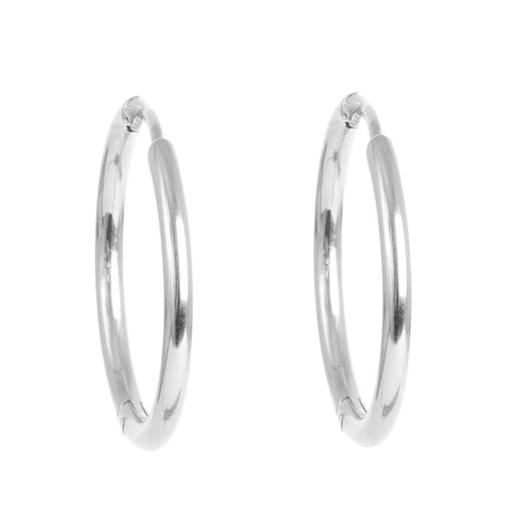 Medium øreringer, 25 mm, Pure Steel