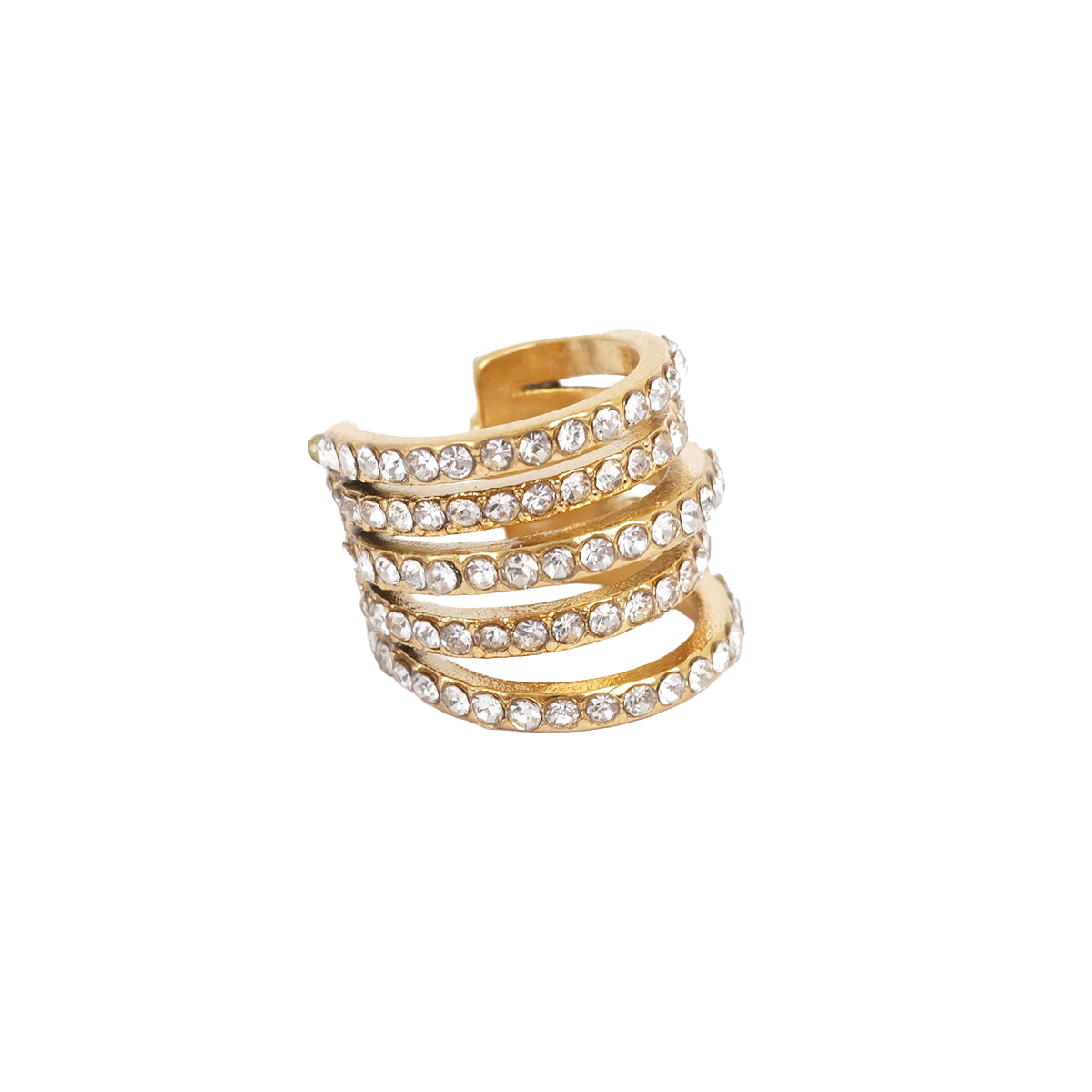 Bred earcuff med cz, G - A&C Oslo - Pure Steel