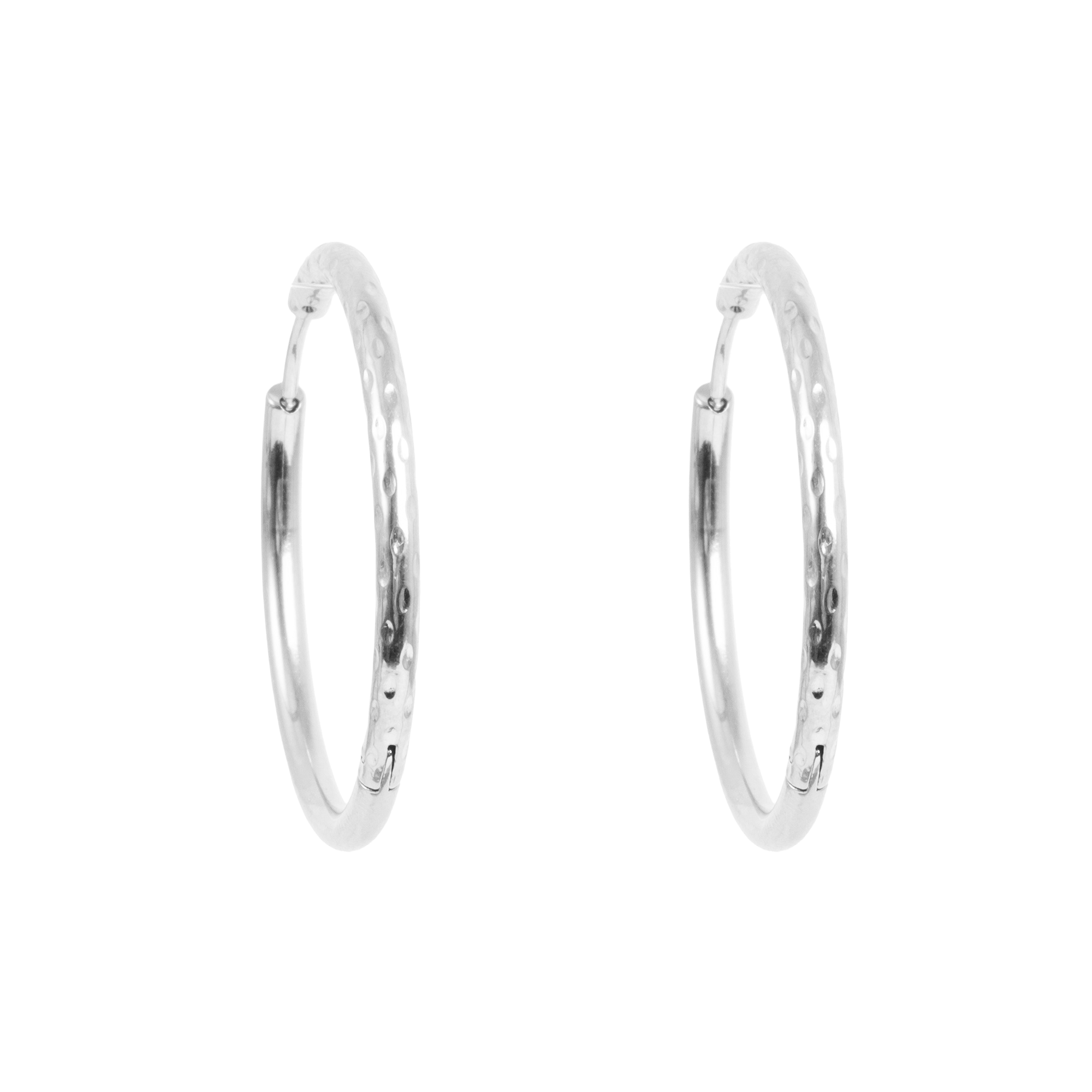 Øreringer, 35 mm, Steel Raw, S