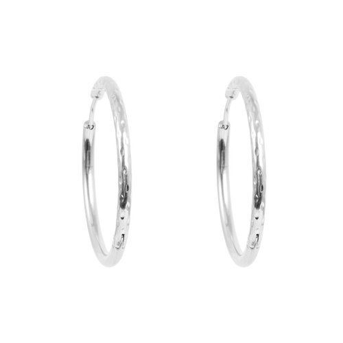 Øreringer, 35 mm, Steel Raw, S