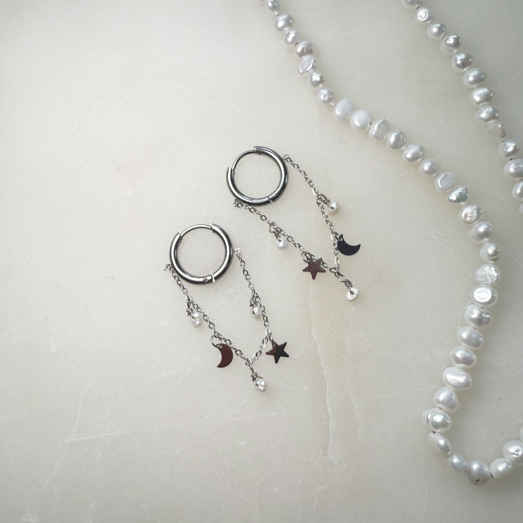 Lange øredobber med stjerne-tema, S - A&C Oslo - Pure Steel_2