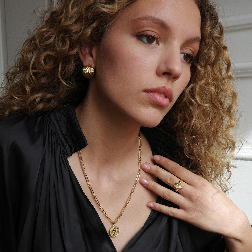Kraftige øreringer, Steel Satin G