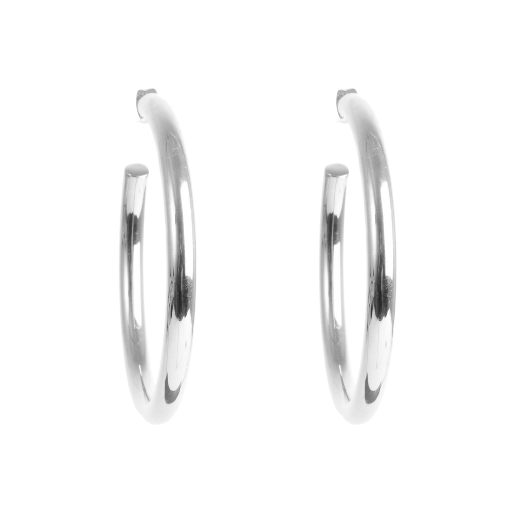 Øreringer, 57 mm, Steel Soft