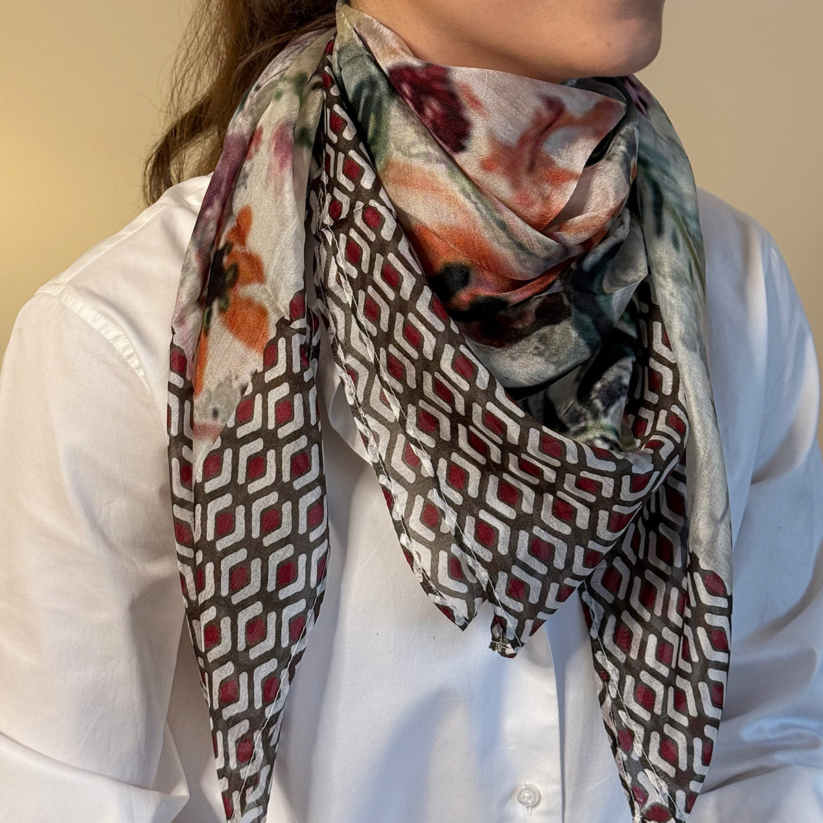 Lite skjerf i ekte silke, berry - A&C Oslo_4