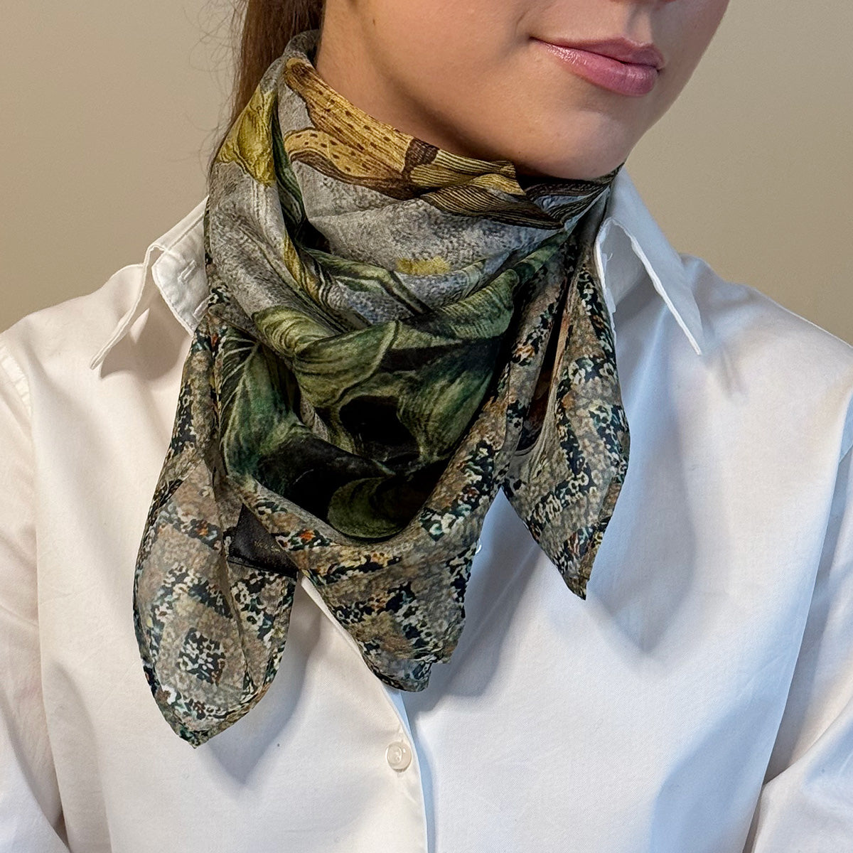 Skjerf i ekte silke, warm tones - A&C Oslo