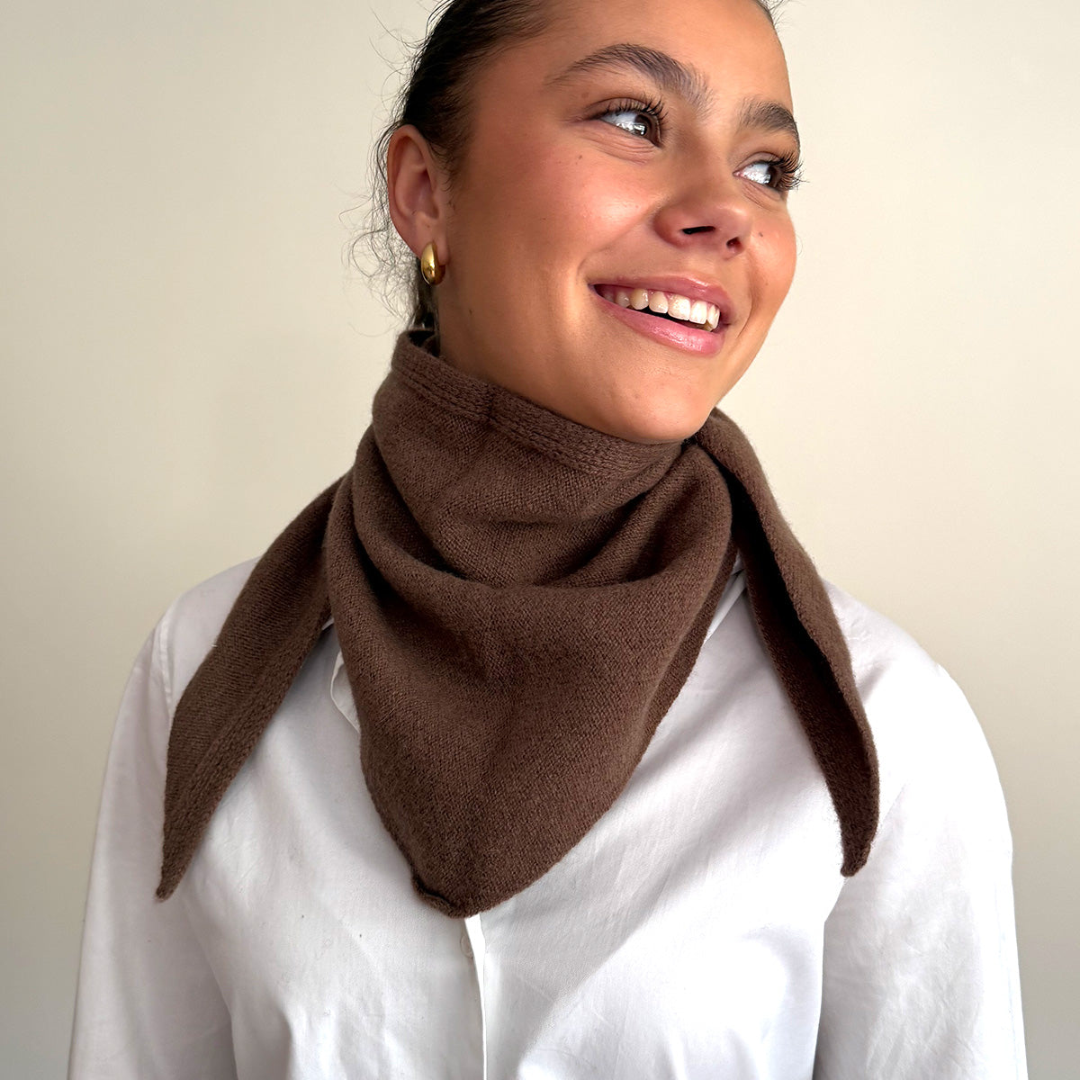 Trekantskjerf, 100% lammeull, brown