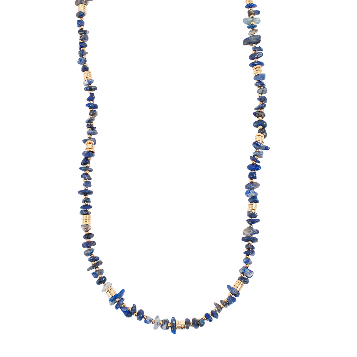 Kort kjede med lapis, Nature Beads - A&C Oslo - Design Collection