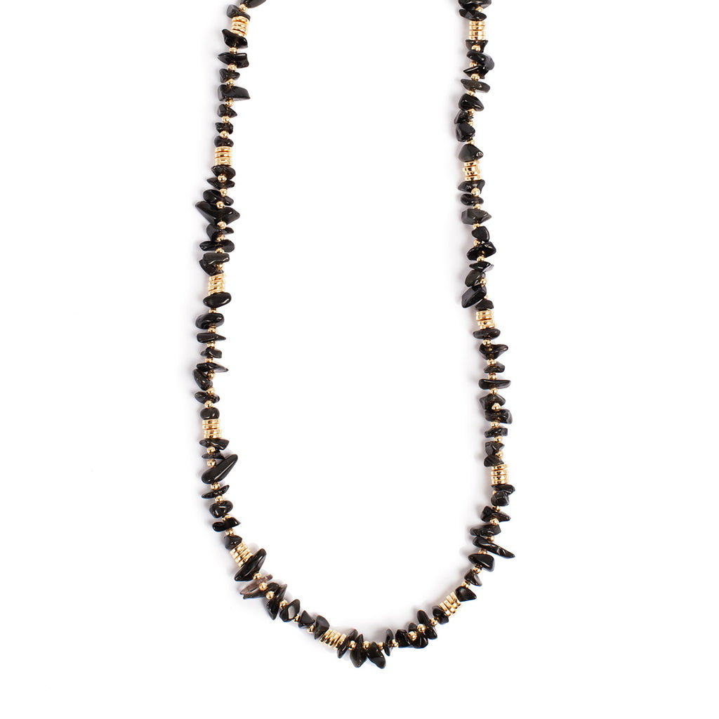 Kort kjede med sort onyx, Nature Beads - A&C Oslo - Design Collection